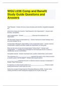 WGU c236 Comp and Benefit Study Guide Questions and Answers