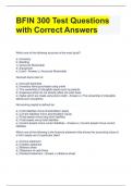 BFIN 300 Test Questions with Correct Answers 