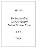 68W LPC UNDERSTANDING DD FORM 689 LATEST REVIEW EXAM Q & A 2024