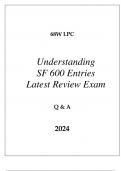 68W LPC UNDERSTANDING SF 600 LATEST REVIEW EXAM Q & A 2024.