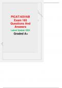 PICAT/ASVAB Exam 193 Questions And Answers Latest Update 2024 Graded A