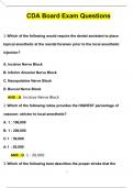 CDA Board Exam Questions and Verified Answers (2024 / 2025)/ A+ GRADE