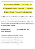 Course 14 SNCOA DLC - Leadership and Management (Edition 1 Version 1) Formative Practice Test & Progress Check Questions Questions and Verified Answers (2024 / 2025)/ A+ GRADE