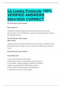 LA County Protocols 100%  VERIFIED ANSWERS  2024/2025 CORRECT