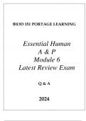 BIOD 151 PORTAGE LEARNING ESSENTIAL HUMAN A & P MODULE 6 LATEST REVIEW EXAM Q & A