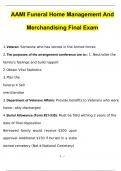 AAMI Funeral Home Management And Merchandising Final Exam Questions and Verified Answers (2024 / 2025)/ A+ GRADE