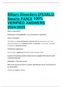 BEST ANSWERS Biliary Disorders (PEARLS) Smarty PANCE 100%  VERIFIED ANSWERS  2024/2025