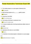 Postal Automotive Technician Exam 944 Already Graded A+ Grade Booster Questions and Verified Answers (2024 / 2025)/ A+ GRADE