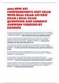 2024 NEW ATI COMPREHENSIVE EXIT EXAM WITH REAL EXAM ATI EXIT EXAM | REAL EXAM QUESTIONS AND CORRECT ANSWERS VERIFIED BY 2024 NEW ATI COMPREHENSIVE EXIT EXAM WITH REAL EXAM ATI EXIT EXAM | REAL EXAM QUESTIONS AND CORRECT ANSWERS VERIFIED BY EXPERTSEXPERTS