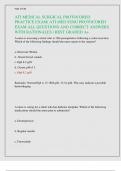 ATI MEDICAL SURGICAL PROTOCORED  PRACTICE EXAM/ ATI MED SURG PROTOCORED  EXAM ALL QUESTIONS AND CORRECT ANSWERS WITH RATIONALES / BEST GRADED A+