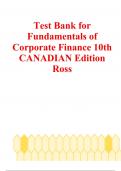 Test bank for fundamentals of corporate finance 10th canadian edition by ross westerfield UPDATED