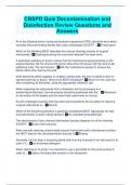 CBSPD Quiz Decontamination and Disinfection Review Questions and Answers