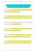 Community Health HESI cheat sheet questions and answers graded A