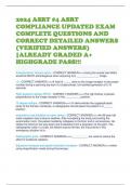 2024 ASRT #4 ASRT COMPLIANCE UPDATED EXAM COMPLETE QUESTIONS AND CORRECT DETAILED ANSWERS (VERIFIED ANSWERS) |ALREADY GRADED A+ HIGHGRADE PASS!!!