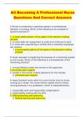 Ati Becoming A Professional Nurse Questions And Correct Answers