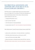 ILE PREP FINAL QUESTIONS AND ANSWERS 100% PASS 2024 ACTUAL EXAM |ALREADY GRADED A