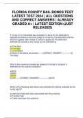 FLORIDA COUNTY BAIL BONDS TEST LATEST TEST 2024 | ALL QUESTIONS AND CORRECT ANSWERS | ALREADY GRADED A+ | LATEST EDITION (JUST RELEASED)