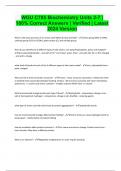 WGU C785 Biochemistry Units 2-7 | 100% Correct Answers | Verified | Latest 2024 Version