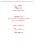 Solutions Manual With Test Bank for Statistics for Business and Economics 14th Edition By James McClave, George Benson, Terry Sincich (All Chapters, 100% Original Verified, A+ Grade)