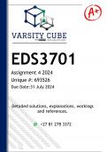 EDS3701 Assignment 4 (DETAILED ANSWERS) 2024 - DISTINCTION GUARANTEED