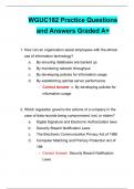 WGUC182 Objective Assessment | Practice Questions and Answers Graded A+