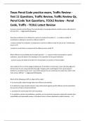 Texas Penal Code practice exam, Traffic Review - Test 11 Questions, Traffic Review, Traffic Review Qs,  Penal Code Test Questions, TCOLE Review - Penal  Code, Traffic - TCOLE Latest Review