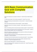 AES Basic Communication Quiz with Complete Solutions