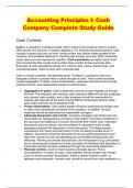 Accounting Principles I: Cash Company Complete Study Guide