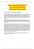 Accounting Principles II: Incremental Analysis  Complete Study Guide