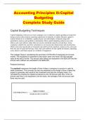 Accounting Principles II: Capital Budgeting Complete Study Guide