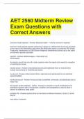 AET 2560 Midterm Review Exam Questions with Correct Answers