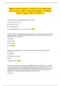 Rhode Island Adjuster Practice Exam Questions and Answers with Certified Solutions | Verified | Latest Update 2024 | Graded A+