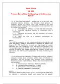 Week 1 to 6 Quiz NR 602 Primary Care of the Childbearing & Childrearing Family