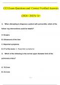 CCI Exam Questions and Verified Answers (2024 / 2025)/ A+ GRADE