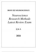 BIOD 322 MOD 3 NEUROSCIENCE RESEARCH METHODS LATEST REVIEW EXAM Q & A 2024