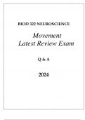 BIOD 322 MOD 5 NEUROSCIENCE MOVEMENT LATEST REVIEW EXAM Q & A 2024
