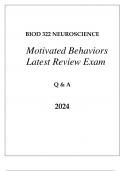 BIOD 322 MOD 6 NEUROSCIENCE MOTIVATED BEHAVIORS LATEST REVIEW EXAM Q & A 2024