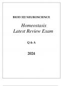 BIOD 322 MOD 6 NEUROSCIENCE HOMEOSTASIS LATEST REVIEW EXAM Q & A 2024.