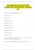 HCA100 FINAL EXAM WITH  COMPLETE SOLUTIONS…GRADE  A+