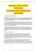 American Government: Federalism Complete Exam Study Guide 2024-2025