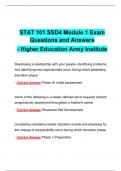 STAT 101 SSD4 Module 1 - Module 4 Exam | Questions and Answers - Higher Education Army Institute