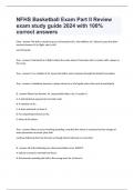 NFHS Basketball Exam Part II Review exam study guide 2024 with 100% correct answers.