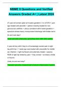 NBME 9 Questions and Verified Answers Graded A+ | Latest 2024
