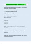 Neuropharmacology Block 14 MCC Questions and answers latest update