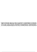 DEVOTED HEALTH AGENT CERTIFICATION EXAM (2024/2025) WITH VERIFIED ANSWERS & DEVOTED CERTIFICATION TEST 2024/2025 NEW SOLUTION FOR SUMMER PREP.