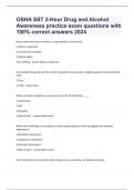 OSHA SST 2-Hour Drug and Alcohol Awareness practice exam questions with 100% correct answers 2024