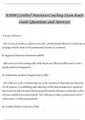 NASM Certified Nutrition Coaching Exam Study Guide  Questions and Answers (2024 / 2025) (Verified Answers)