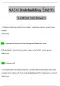 NASM Bodybuilding Exam Questions and Answers (2024 / 2025) (Verified Answers)