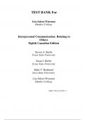 Test Bank For Interpersonal Communication Relating to Others, 8th Edition by Steven A. Beebe, Susan J. Beebe, Mark V. Redmond, Lisa Salem-Wiseman Chapter 1-11