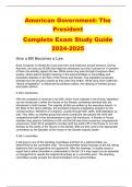 American Government: The President Complete Exam Study Guide 2024-2025